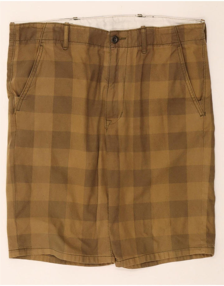 Pantaloncini chino da uomo LEVI'S W33 cotone a quadretti kaki medio