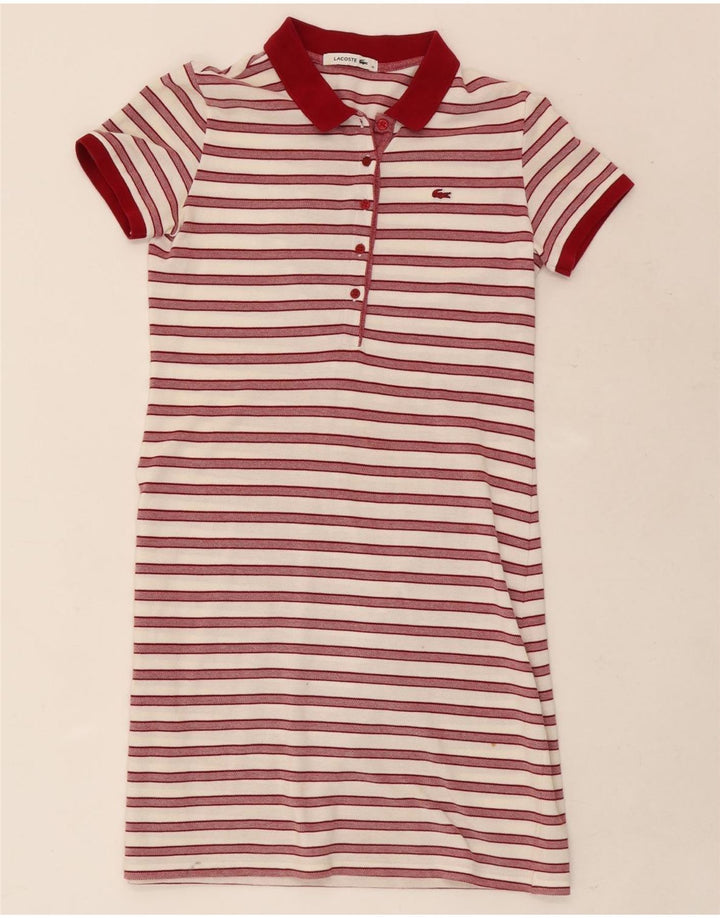 Abito polo da donna Lacoste taglia 38 cotone medio a righe bianche