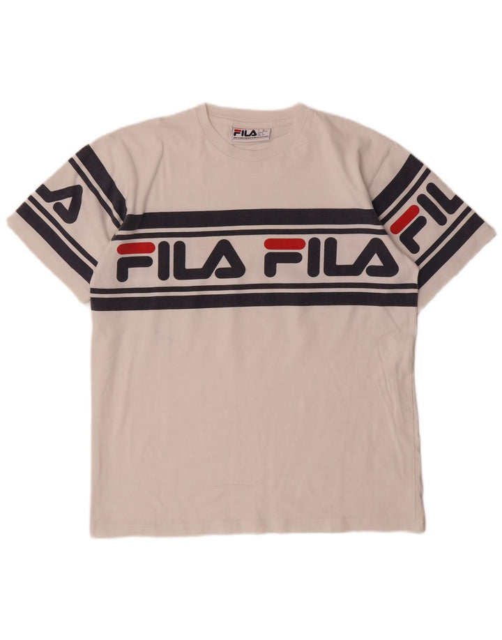 T-shirt grafica da uomo Fila Top piccola bianca