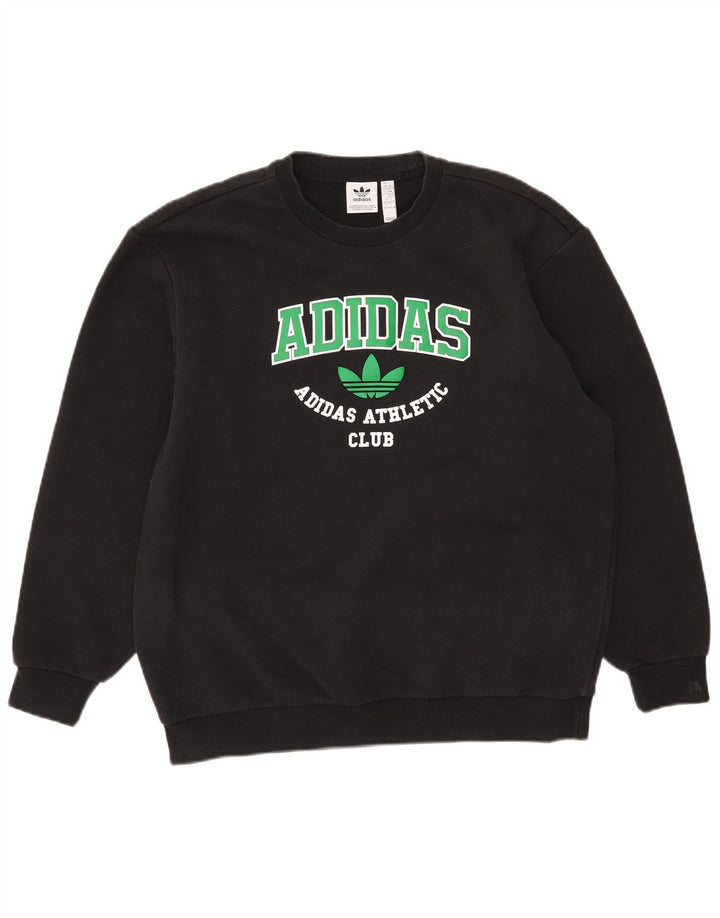 Felpa oversize grafica da uomo Adidas Jumper 2XS cotone nero