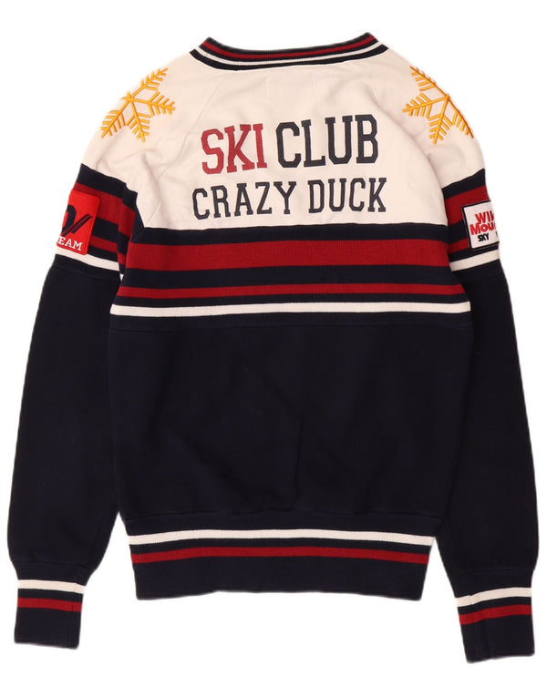 Felpa da sci da uomo Crazy Duck, maglione piccolo, in cotone color block blu navy