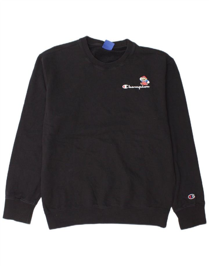 Felpa grafica da uomo Champion Felpa grande in cotone nero