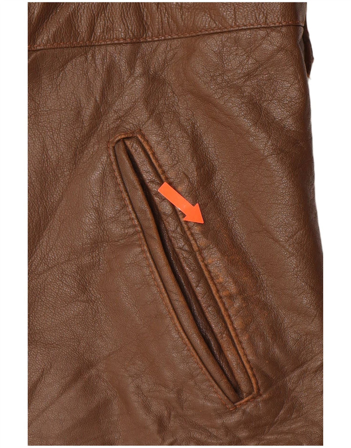 Giacca in pelle da uomo VINTAGE IT 52 XL Marrone