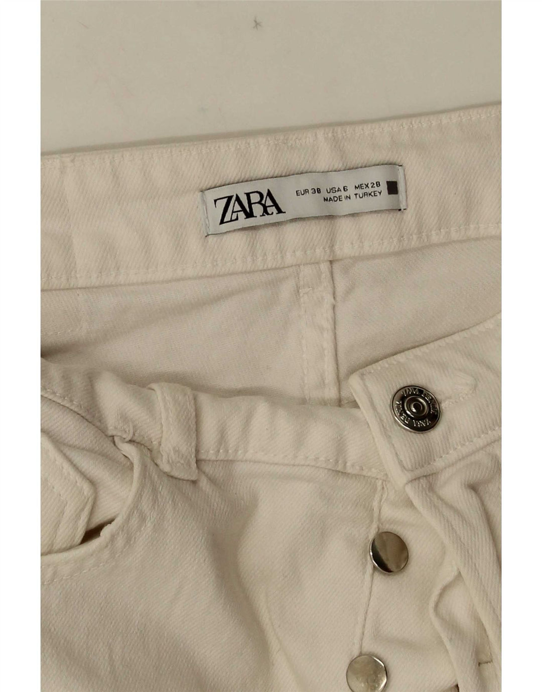 Jeans dritti da donna Zara EU 38 Small W28 L26 Bianco