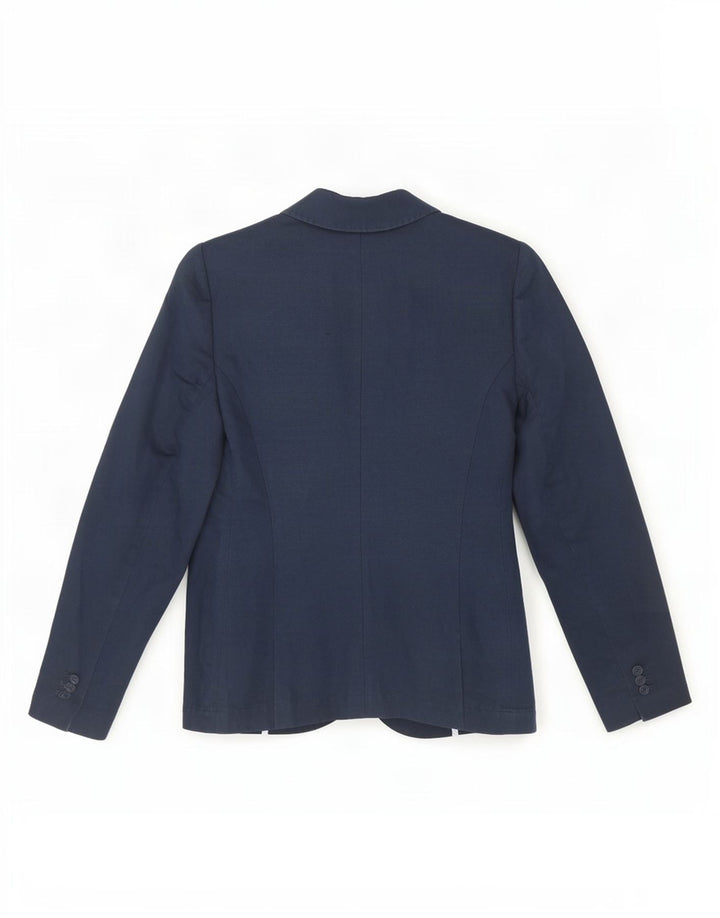Crew Clothing Giacca blazer da donna a 2 bottoni UK 10 piccola in lino blu navy