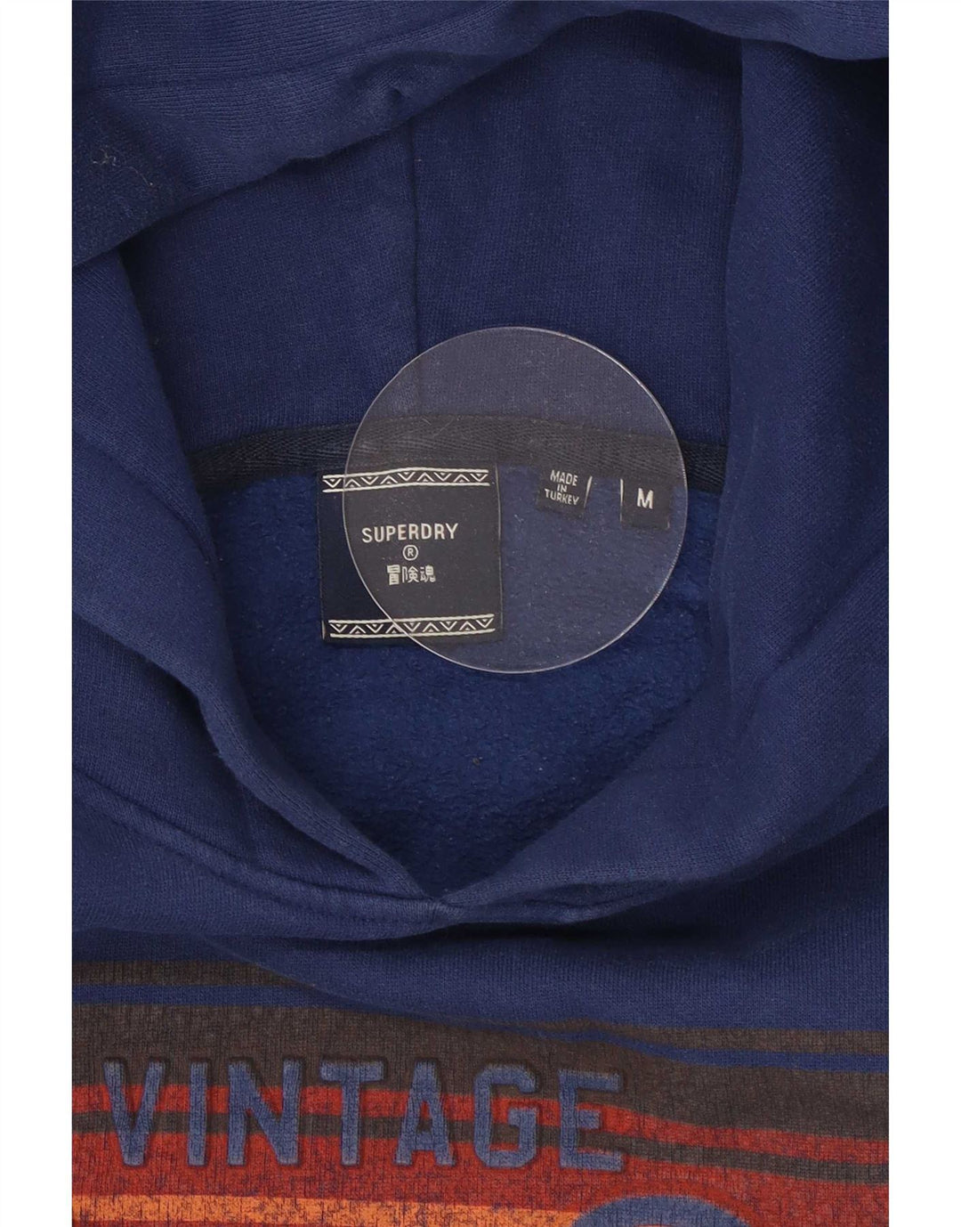 Maglione con cappuccio grafico da uomo Superdry in cotone blu navy medio