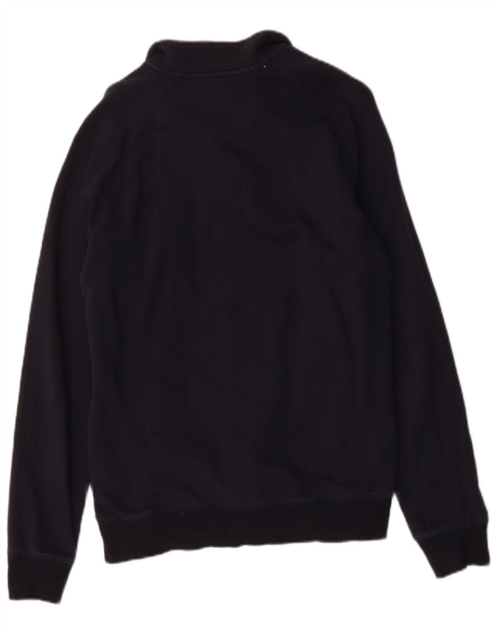 Felpa da uomo con collo con zip Farah, maglione grande, cotone blu navy