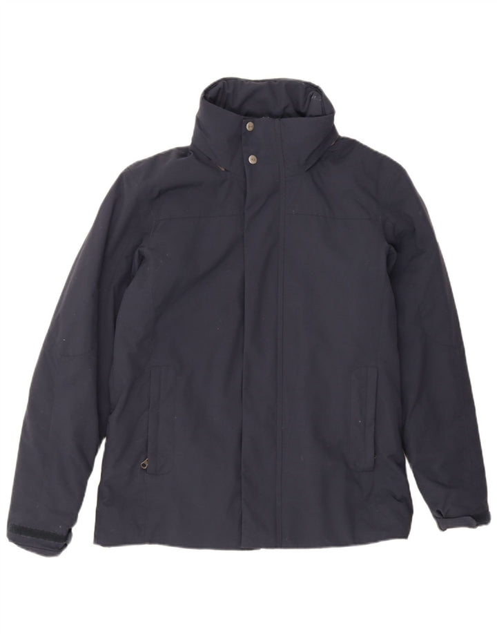 Giacca a vento con cappuccio da uomo Slam UK 36 piccola in nylon blu navy