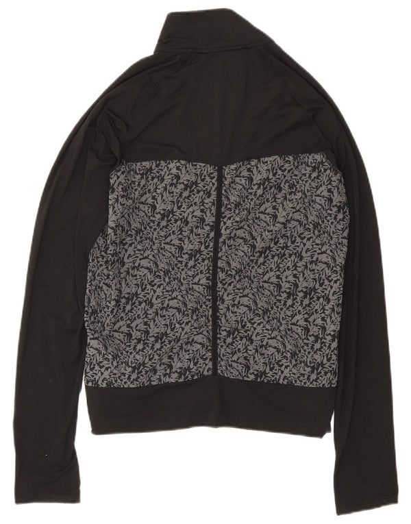 Adidas Womens Abstract Pattern Tracksuit Top Jacket UK 10 Small Black