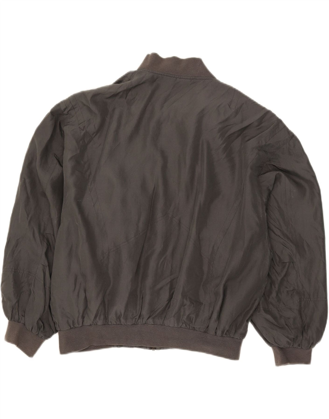 Giubbotto bomber vintage da uomo UK 38 in seta grigio medio