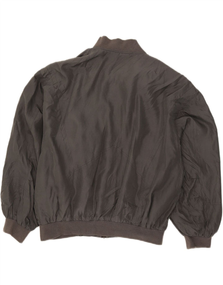 Giubbotto bomber vintage da uomo UK 38 in seta grigio medio