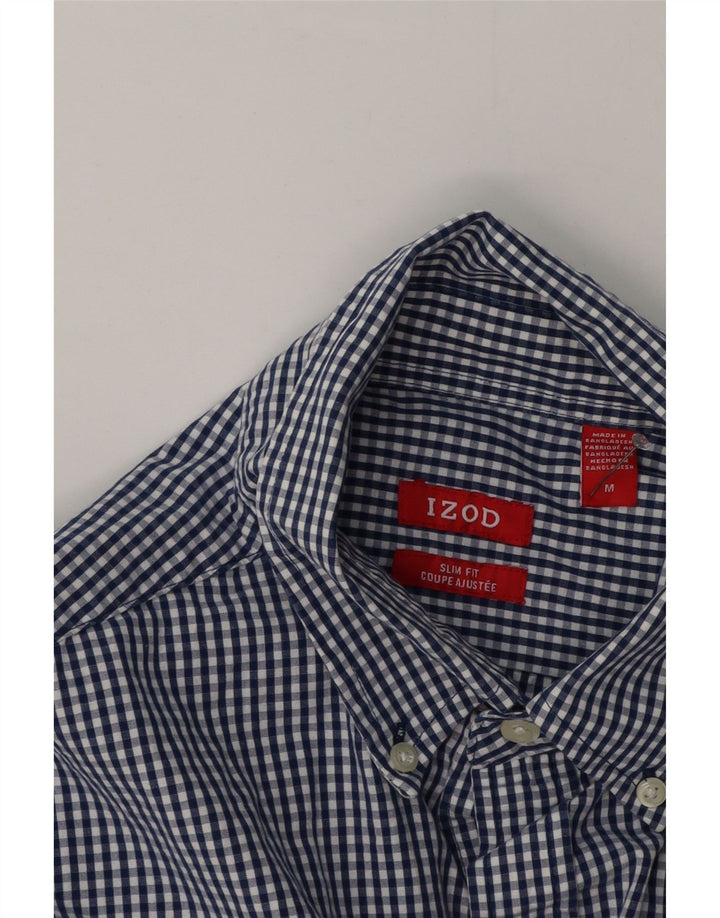 Camicia Izod Coupe Ajustee Slim Fit da uomo in cotone a quadretti blu medio