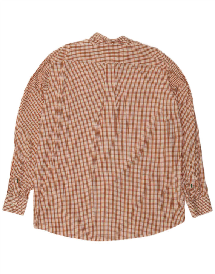 Camicia da uomo Tommy Hilfiger taglia 17 1/2 XL a quadri arancioni