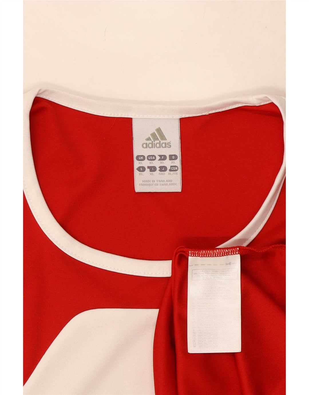 T-shirt Adidas Climalite da uomo XL rossa in poliestere color block