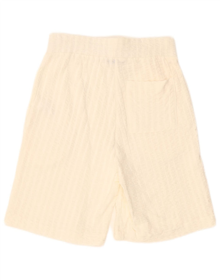 Pantaloncini sportivi da uomo Zara piccoli in cotone a righe bianco sporco