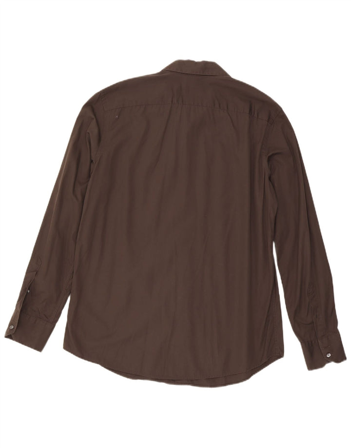 Camicia da uomo Lacoste taglia 43 grande in cotone marrone