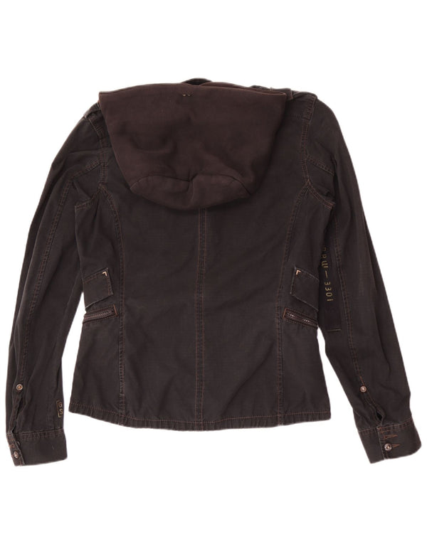 Giacca militare con cappuccio grafica da donna G-Star UK 16 grande cotone nero
