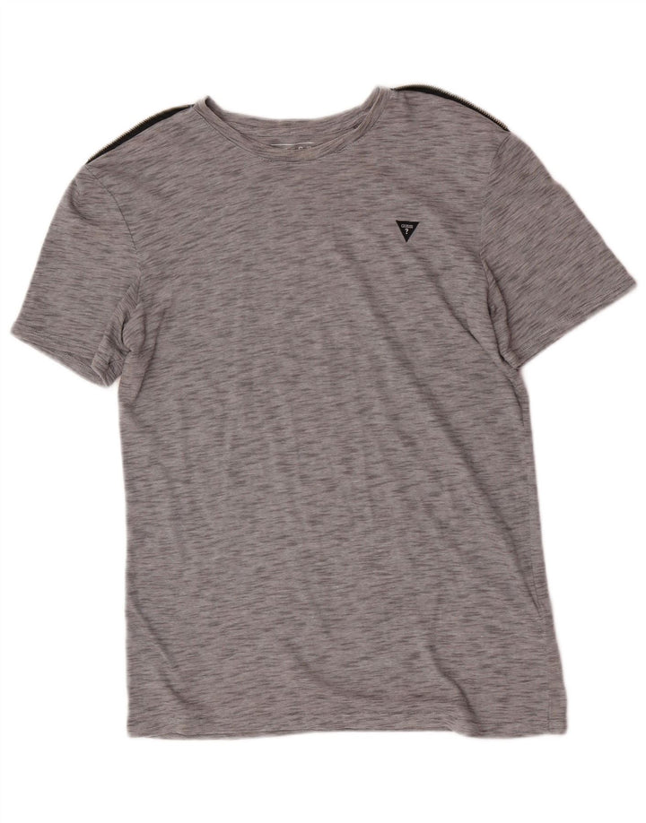 Guess T-shirt da uomo Top grande in poliestere chiazzato grigio