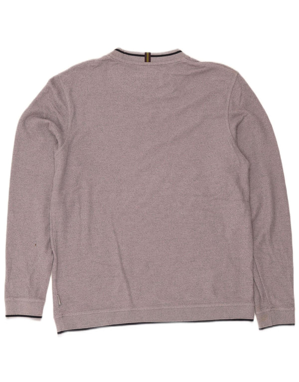 Ted Baker Felpa da uomo Maglione Taglia 4 Grande Cotone viola