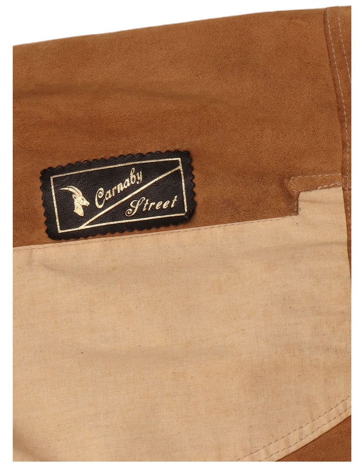 Soprabito in pelle scamosciata da donna Carnaby Street UK 10 piccolo Beige