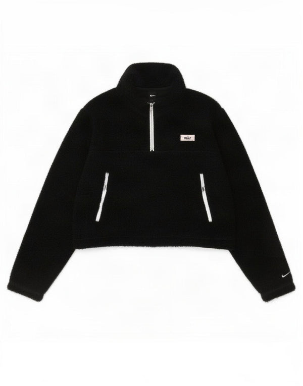 Giacca in pile Nike Therma-Fit Loose Fit con zip a 1/4 da donna UK 16 Large Nera