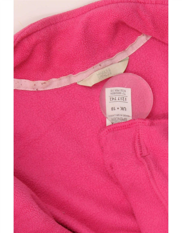Giacca in pile da donna Marks & Spencer UK 18 XL poliestere rosa