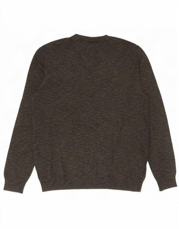 Lyle & Scott Maglione girocollo da uomo in cotone grande screziato color kaki