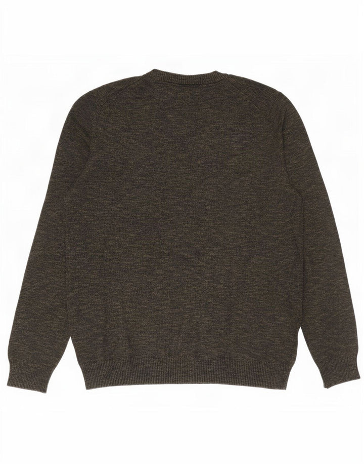Lyle & Scott Maglione girocollo da uomo in cotone grande screziato color kaki