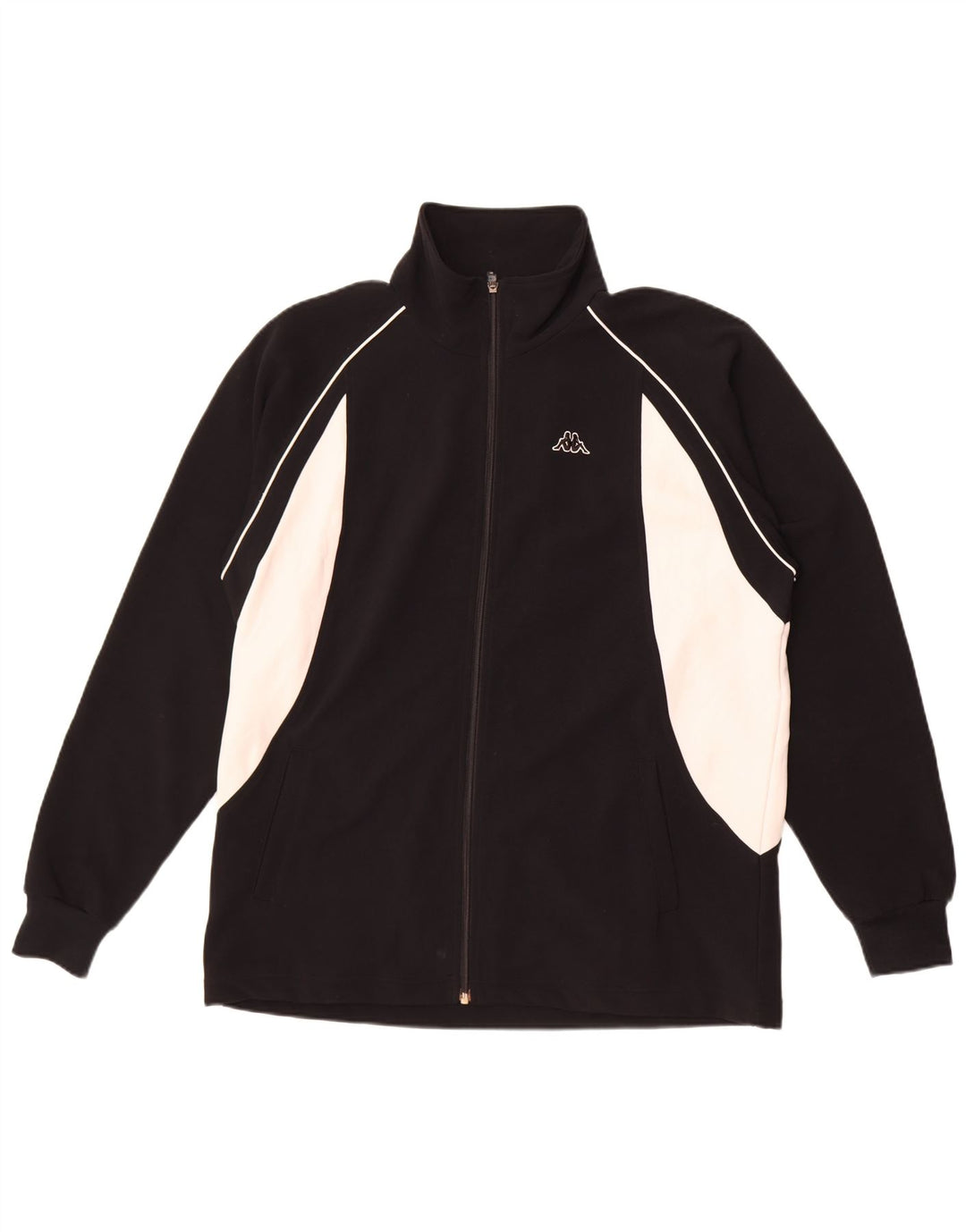 Giacca da tuta da uomo Kappa grande in poliestere color block nero