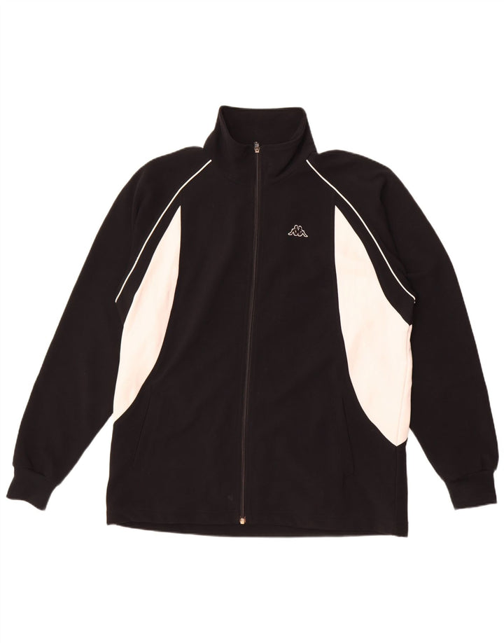 Giacca da tuta da uomo Kappa grande in poliestere color block nero