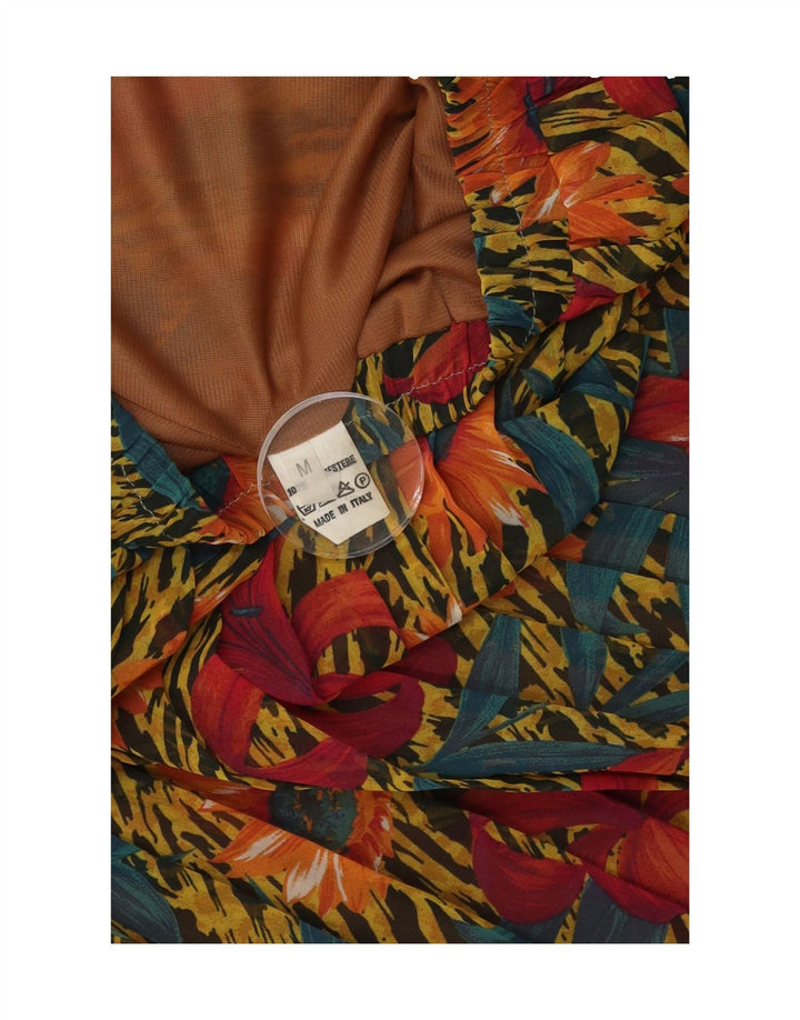 VINTAGE Womens Pleated Skirt Medium W34 Multicoloured Floral Polyester Vintage Vintage and Second-Hand Vintage from Messina Hembry 