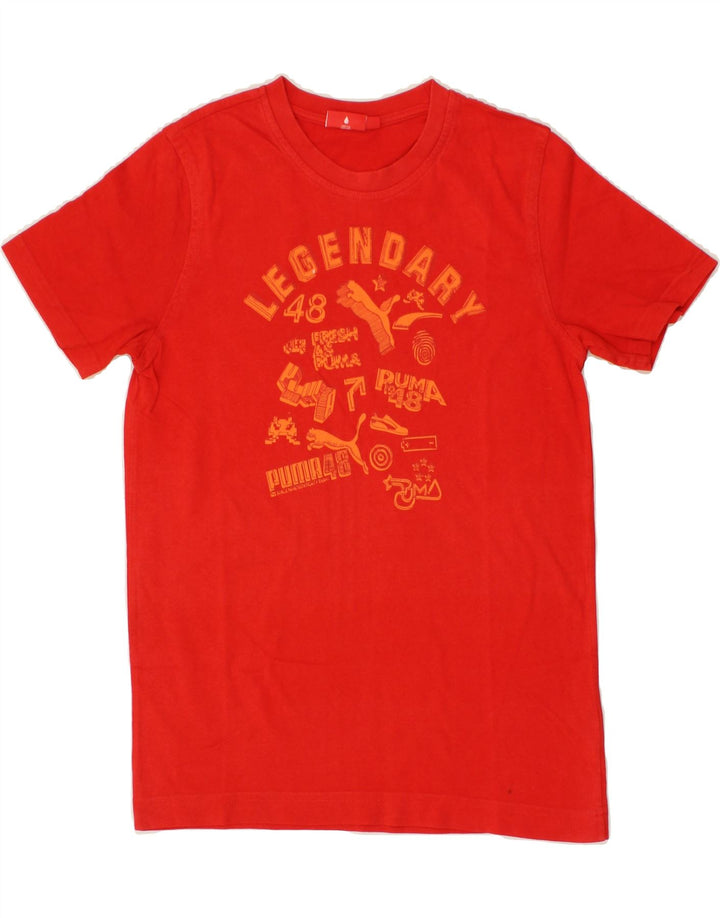 PUMA Mens Graphic T-Shirt Top Small Red Cotton Vintage Puma and Second-Hand Puma from Messina Hembry 