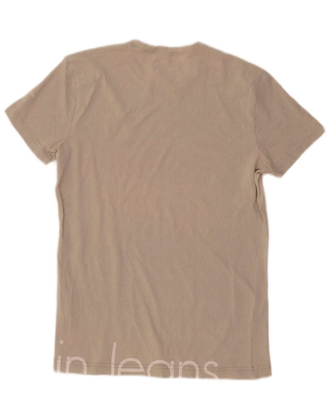Maglietta grafica da uomo Calvin Klein Top piccola in cotone bianco sporco