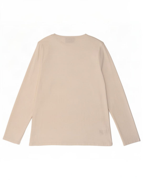Marks & Spencer Top da donna manica lunga UK 12 cotone bianco medio