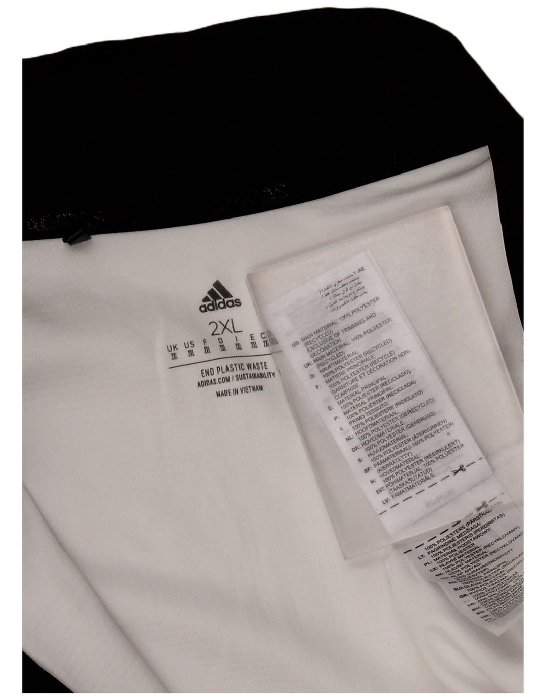 Felpa ADIDAS da uomo con zip e collo, 2XL, poliestere bianco