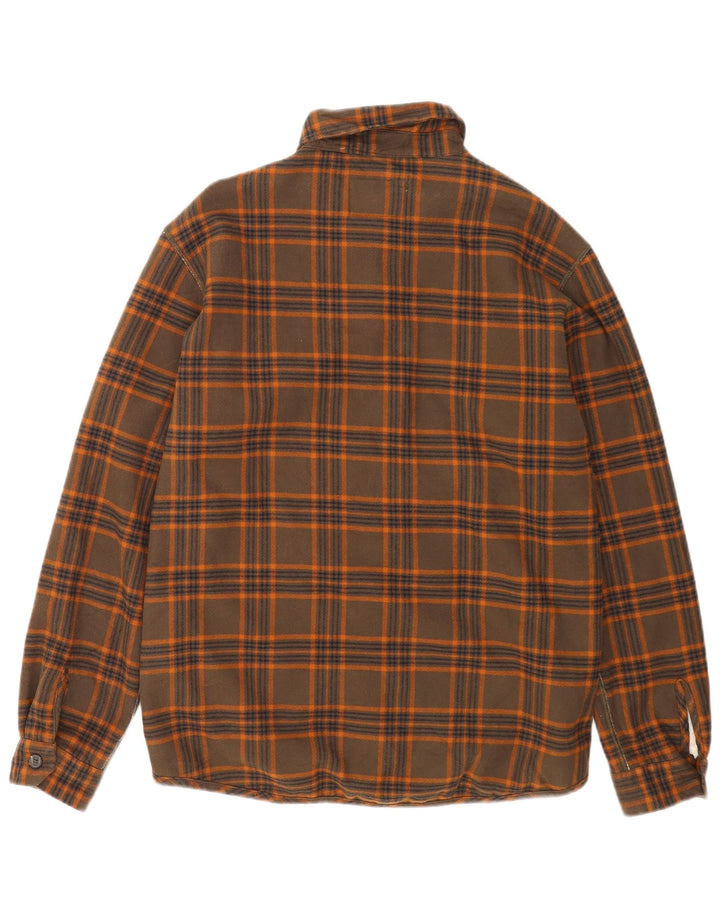 Carrera Camicia da uomo in flanella da boscaiolo a quadri marrone medio