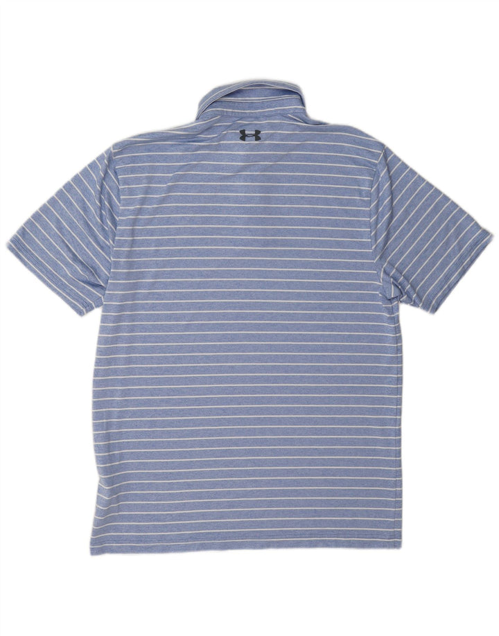 Polo da uomo Under Armour in poliestere gessato blu medio