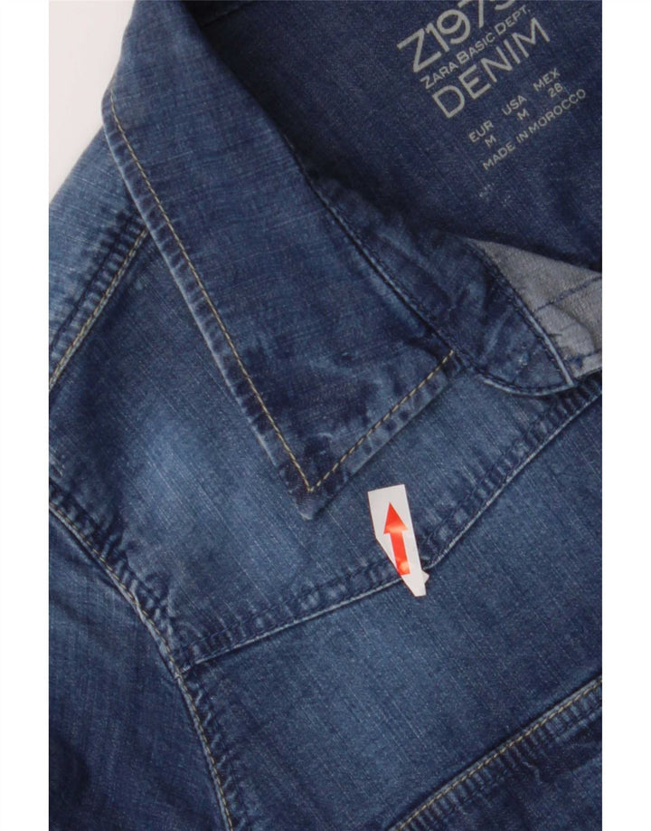 Camicia in denim da donna Zara UK 12 Blu medio