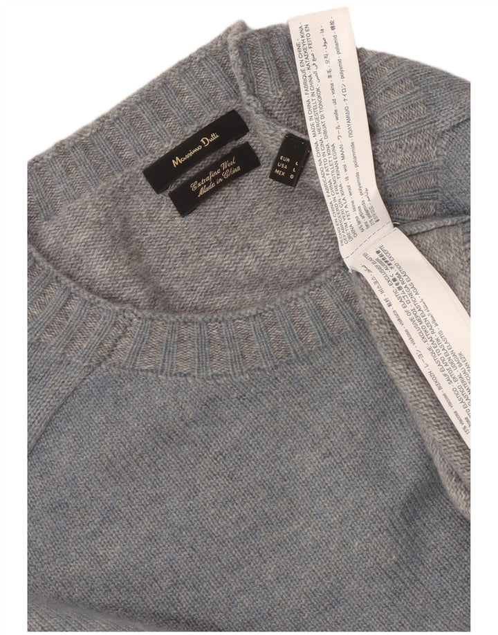 Massimo Dutti Uomo Maglione Girocollo Maglione Grande Lana Blu