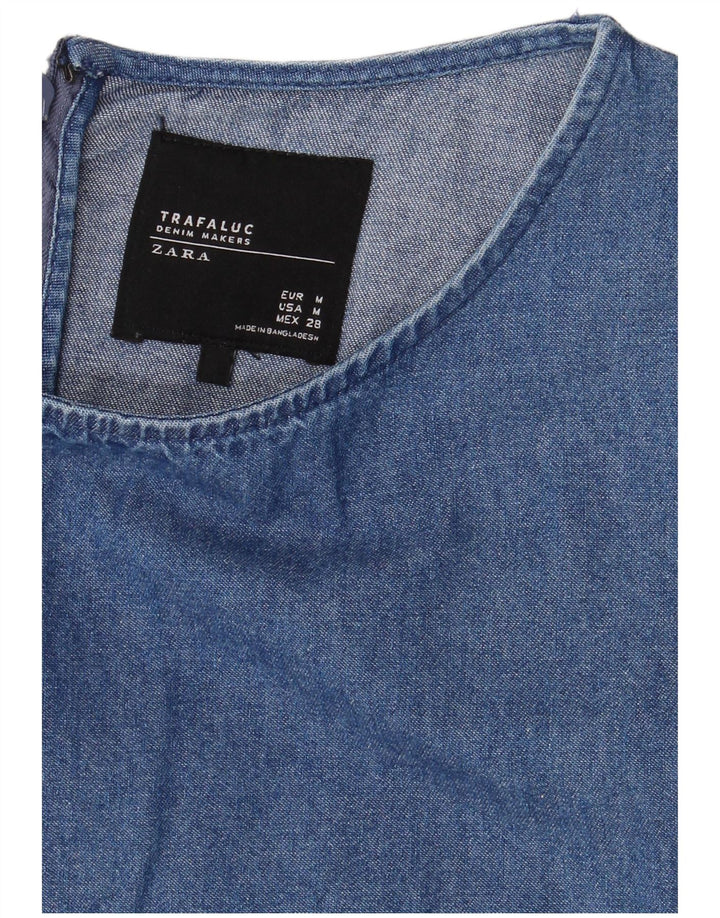 Abito in denim Trafaluc da donna Zara UK 12 Blu medio