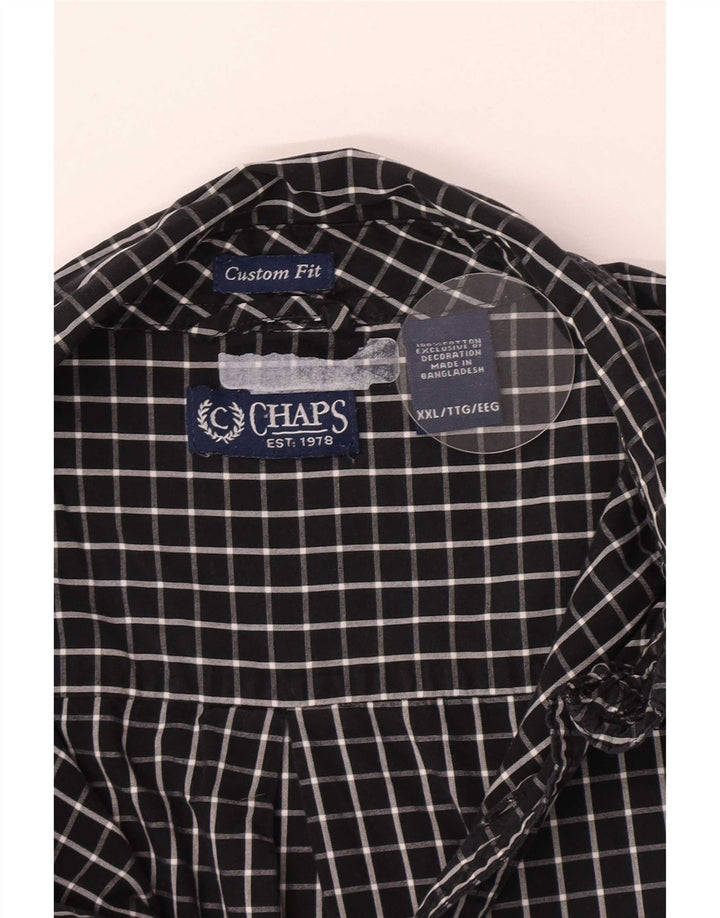 Camicia Chaps da uomo su misura 2XL in cotone a quadri nero