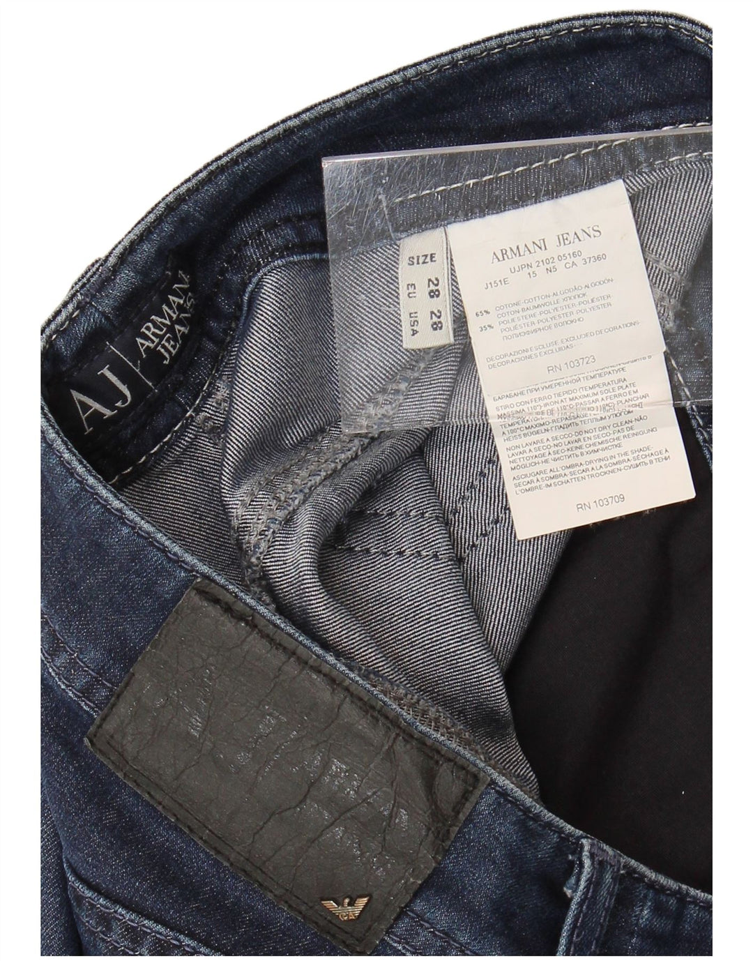 ARMANI Womens Straight Jeans W28 L34 Blue Cotton