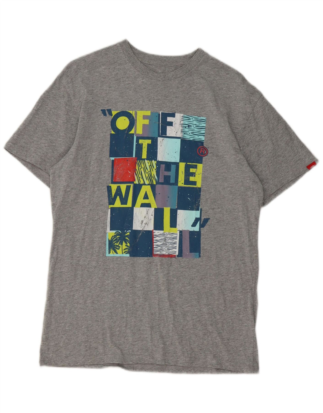 T-shirt grafica da uomo Vans Top in cotone grigio medio