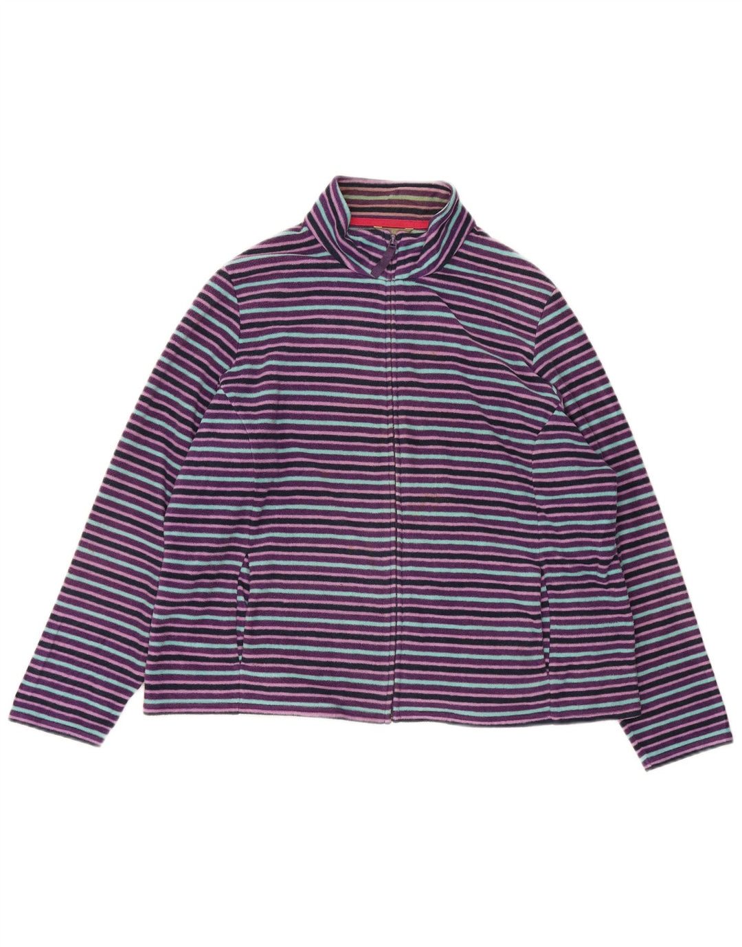 Giacca in pile da donna Marks & Spencer UK 22 2XL Poliestere a righe viola