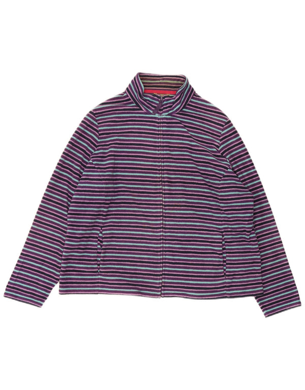 Giacca in pile da donna Marks & Spencer UK 22 2XL Poliestere a righe viola