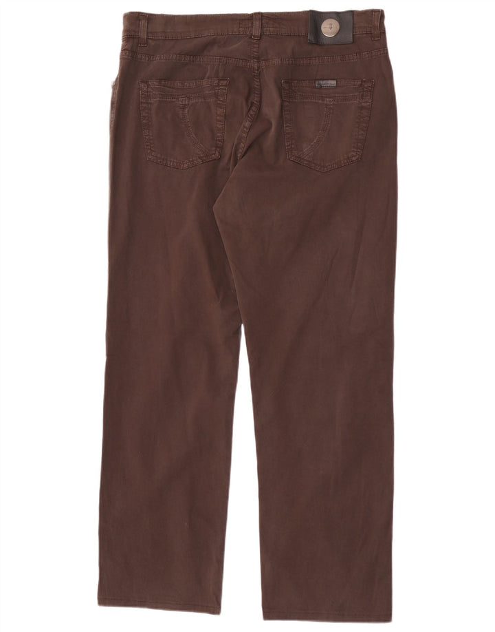 Jeans Straight Uomo Trussardi W35 L30 Cotone Marrone
