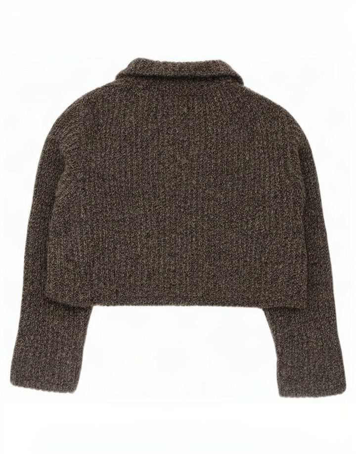 Maglione cardigan corto da donna Marlboro Classics UK 14 Grigio medio screziato