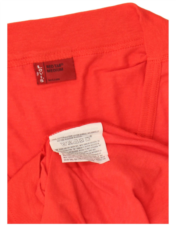 LEVI'S Maglione corto con scollo a V da donna UK 12 Cotone rosso medio