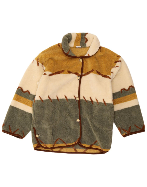 Giacca a vento vintage da donna vestibilità ampia UK 10 piccola multicolore