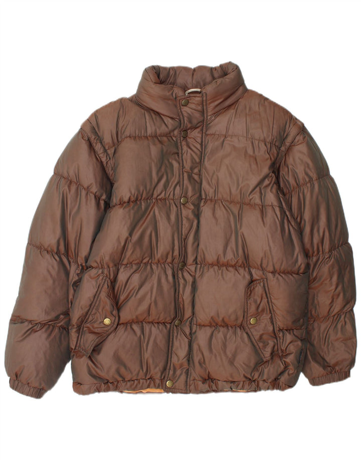 Giacca imbottita con cappuccio da uomo Sergio Tacchini UK 38 Poliammide marrone medio